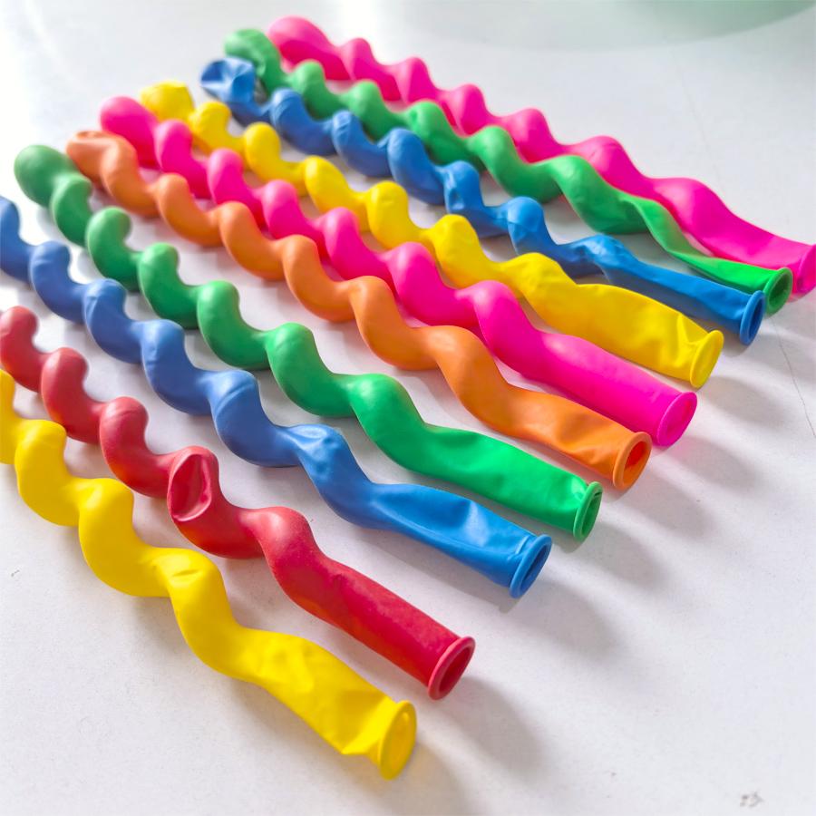 10/50 latex spiral balloons, uniquely colored twisted balloons, decorations for birthdays, weddings, holidays, and parties