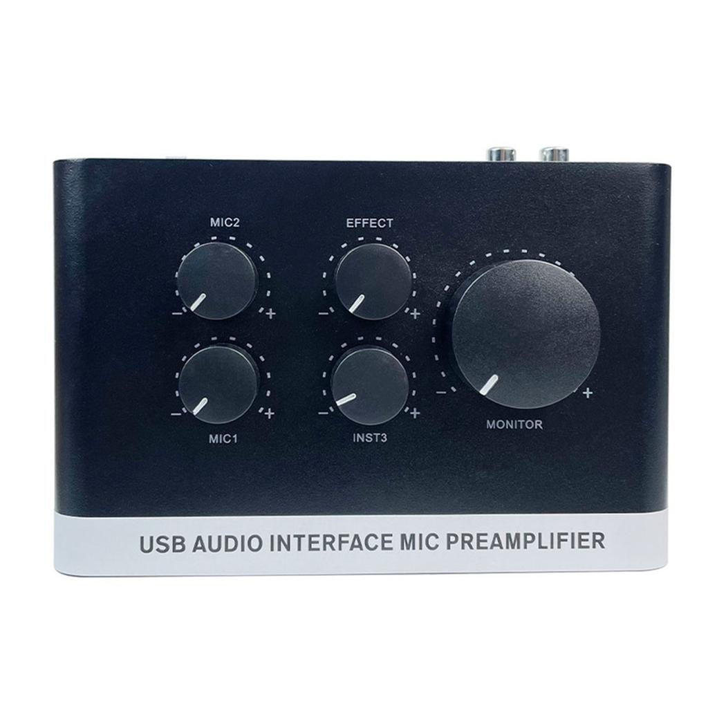 USB звуковой интерфейс 48 В фантомное питание профессиональный звуковой микшер микрофонный предусилитель с разъемом XLR 14 дюймов