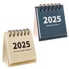 2Pcs 2025 Desk Calendar Mini Desktop Standing Flip Calendar Portable School Stationery Learning Planner Pocket Calendar