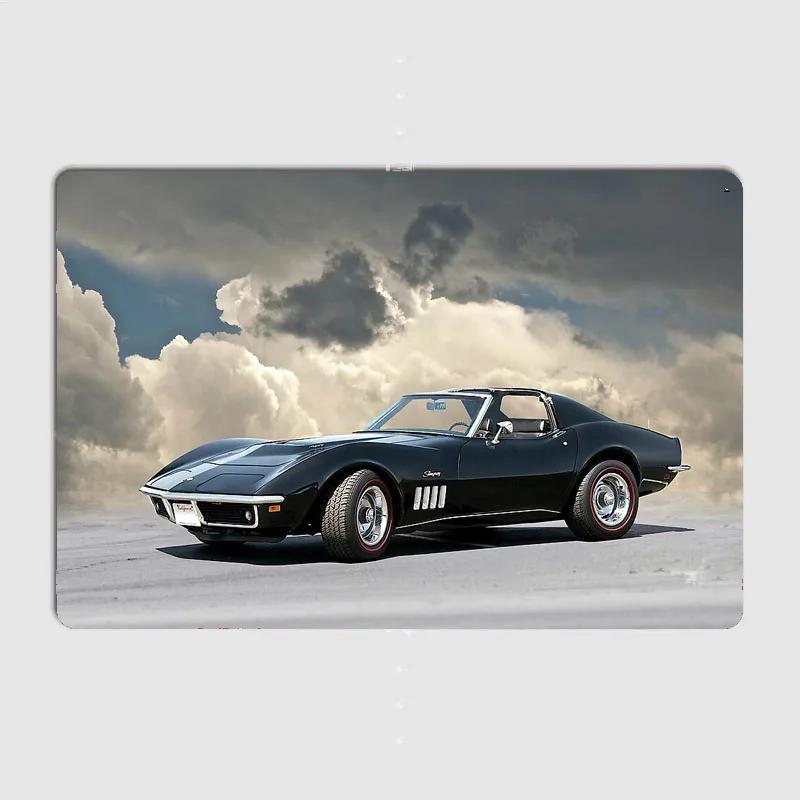 C3 Corvette Stingray Классический Спорткар Металлическая Табличка Постер Гараж Автомобильная Декорация Декор Комнаты Автомобильный Клуб Жестяная Табличка Домашний Декор