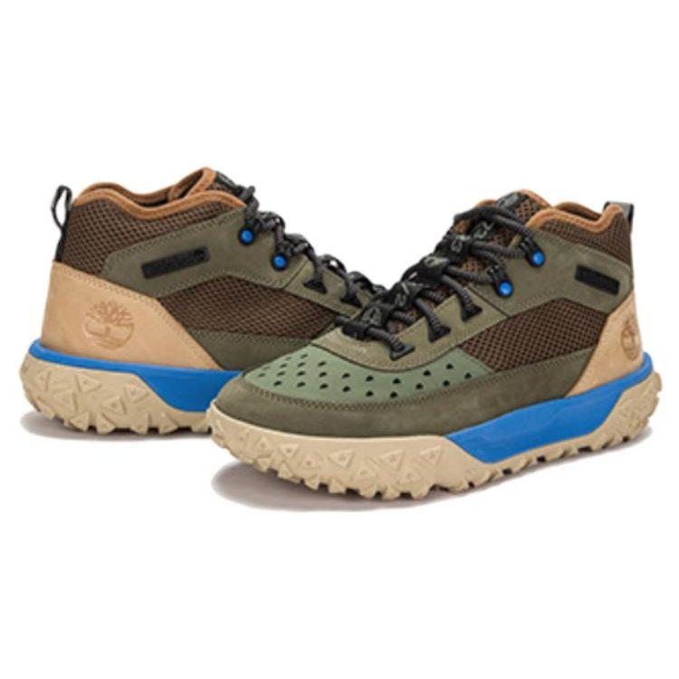 Timberland Амортизирующие нескользящие прочные функциональные кроссовки среднего размера для активного отдыха мужские коричневые зеленые A5TMG