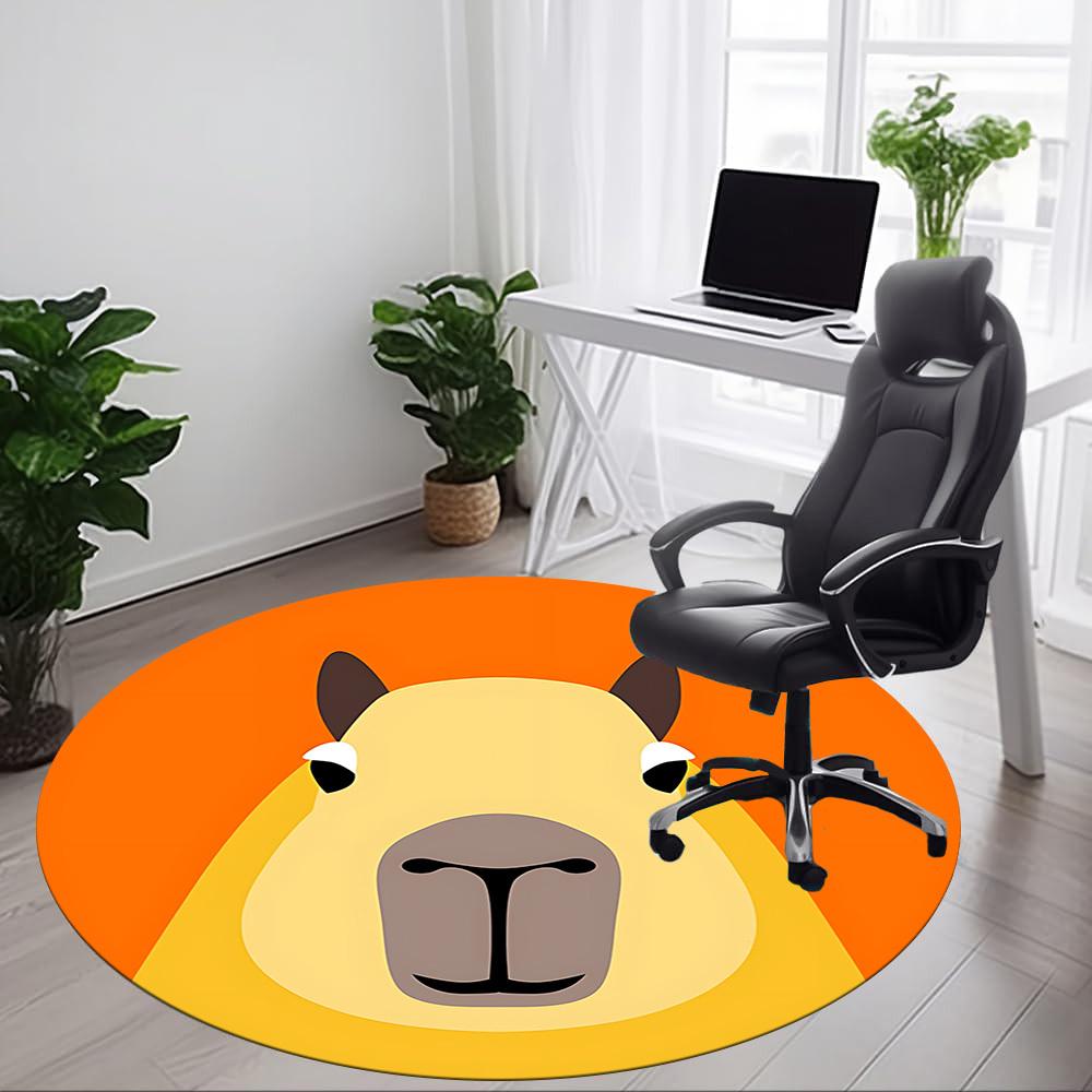 1pc Camel Face Chair Carpet for Office Non Slip, Lightweight, Machine Washable Rug for Office Holiday Decor