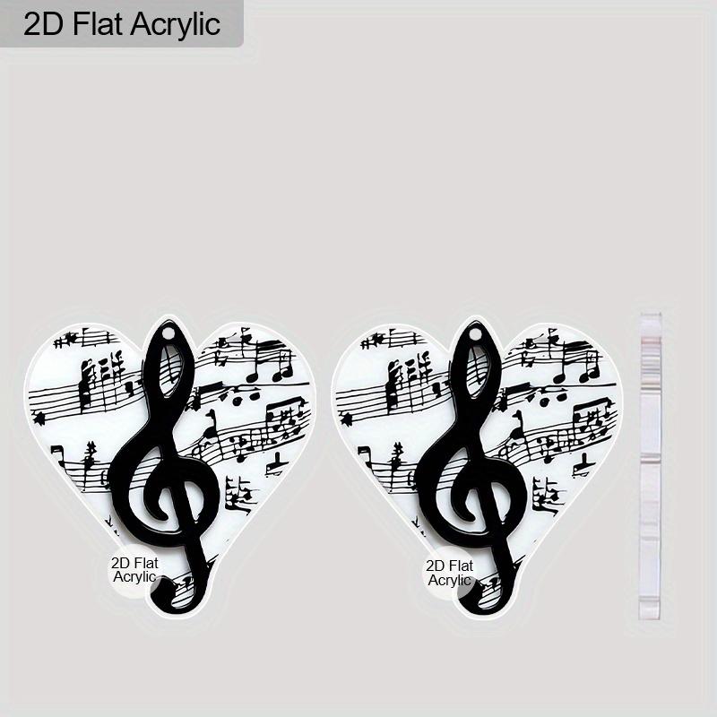 2D Плоский узор из музыкальных нот Акриловый материал Серьги-подвески Рождественский подарок на День благодарения