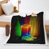 Music Rainbow 2D Digital Printing Thickened Lamb Fleece Crystal Fleece Blanket One Piece Blanket