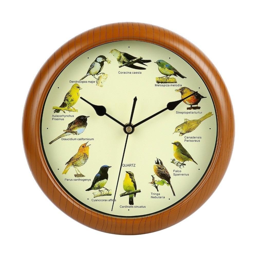 Sound Feature Wall Hanging Clock 10 Inch Musical Wall Clock Singing Bird Clock Room Decoration