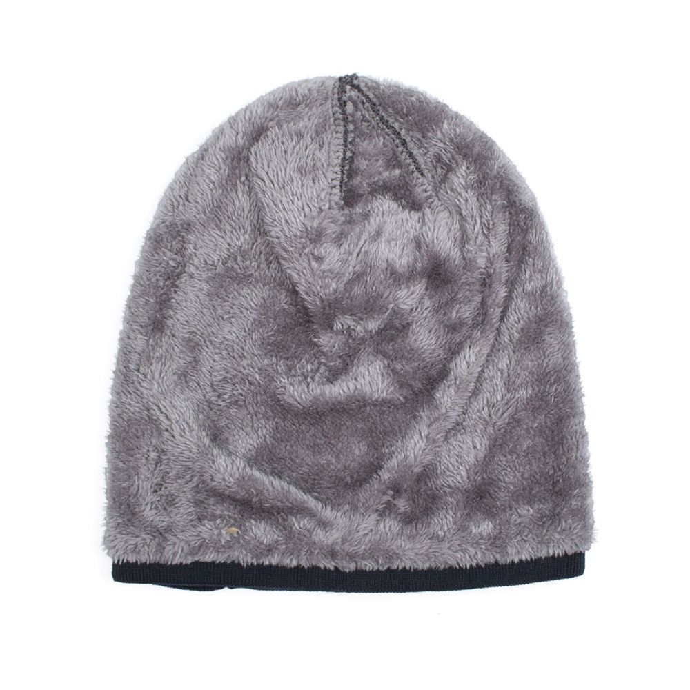 Unisex Cotton Wool Hat Skullies Men's Knitted Hat Winter Warm Hat Casual Beanies Thick Fleece Hat