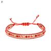 Women Bracelet Adjustable Braided Rope Faux Crystal Vintage Ethnic Style Hollow Out Wrist