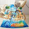 Bluey Soccer Adventure Personalized Name Blanket Throw Personalized Blanket Comfortable for Office Chair Picnics Chair Office for All Occasions