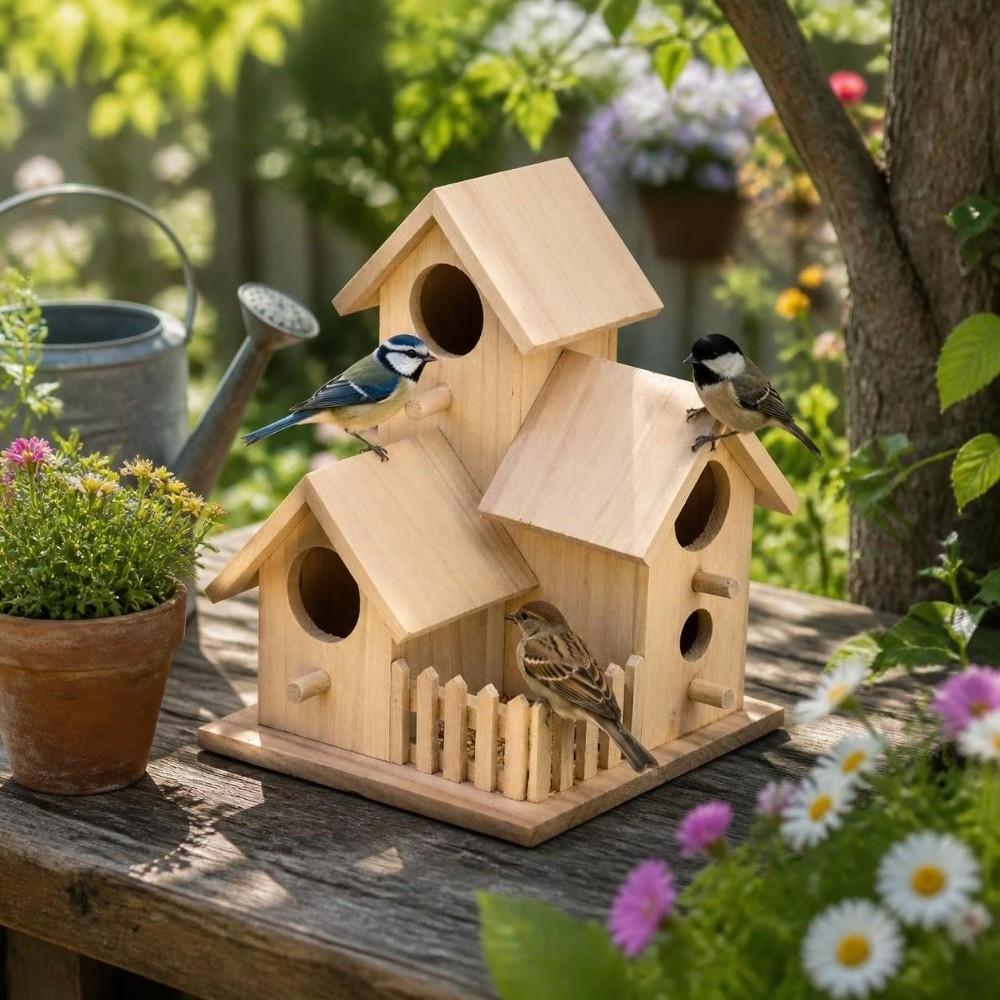 1pcs Multifunctional DIY Birdhouse Kit Handmade Craft Garden Bird House DIY Craft Activity