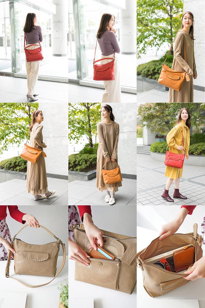 Shoulder Bag Genuine Leather Charlotte 1033665 Camel [Dakota] Women's DA-1033665-45