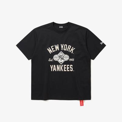 New Era Футболка New York Yankees 1958 Хизер Черный 15147503