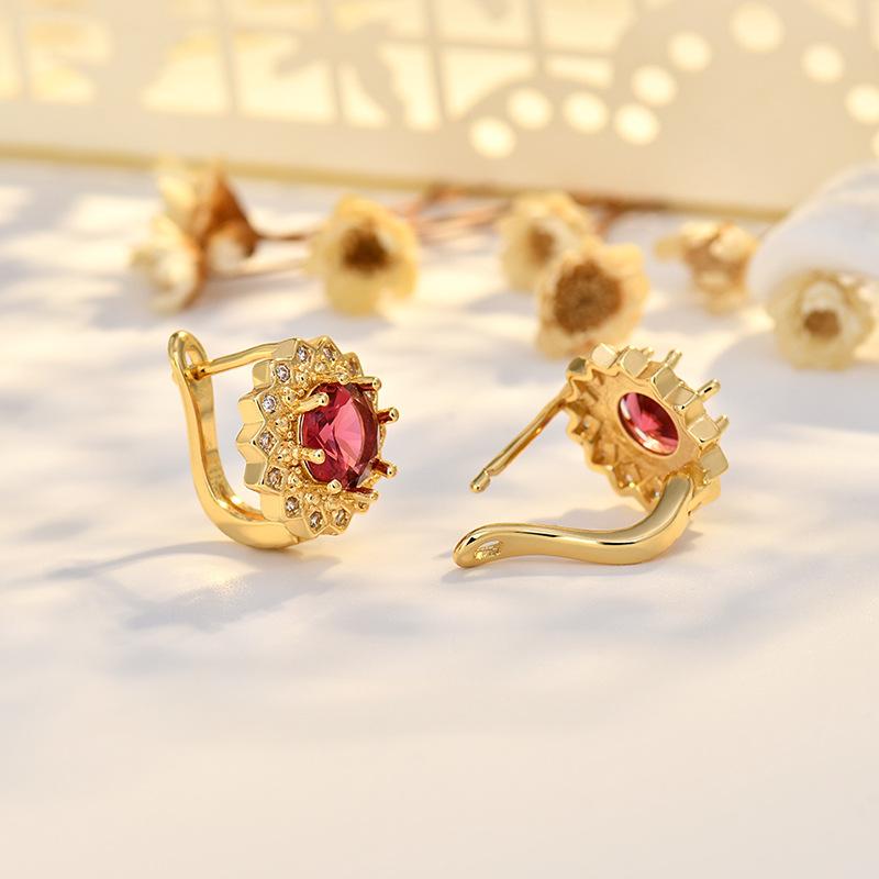 BELLA BOX Трансграничные серьги-клипсы с подсолнухом из бриллиантов, медные серьги с цирконом, высококлассный аксессуар для женщин