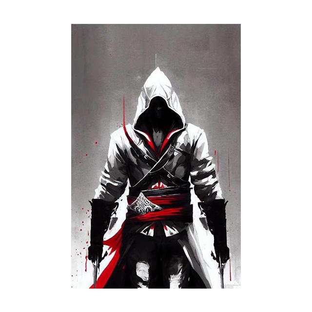 Винтажный абстрактный минималистичный рыцарь-убийца, чернильная стирка, художественная картина на холсте, настенный постер, принты, фотографии для гостиной, спальни, декор