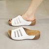 2025 летние тапочки большого размера для женщин, одним словом, дышащие модные сандалии для поездок на работу, сандалии на каблуке с уклоном