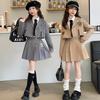 Autumn 2025 Girls' Fashionable JK Uniform Skirt Set - Academy Style Two-Piece for Middle and Big Kids
