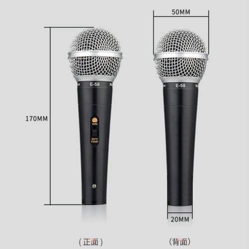 Fujirec Dynamic Microphone, 10-Piece Set with XLR Phone Cable, Wired Handheld Microphone for Vocals, Narration, Karaoke, DTM, with Switch, Unidirectio