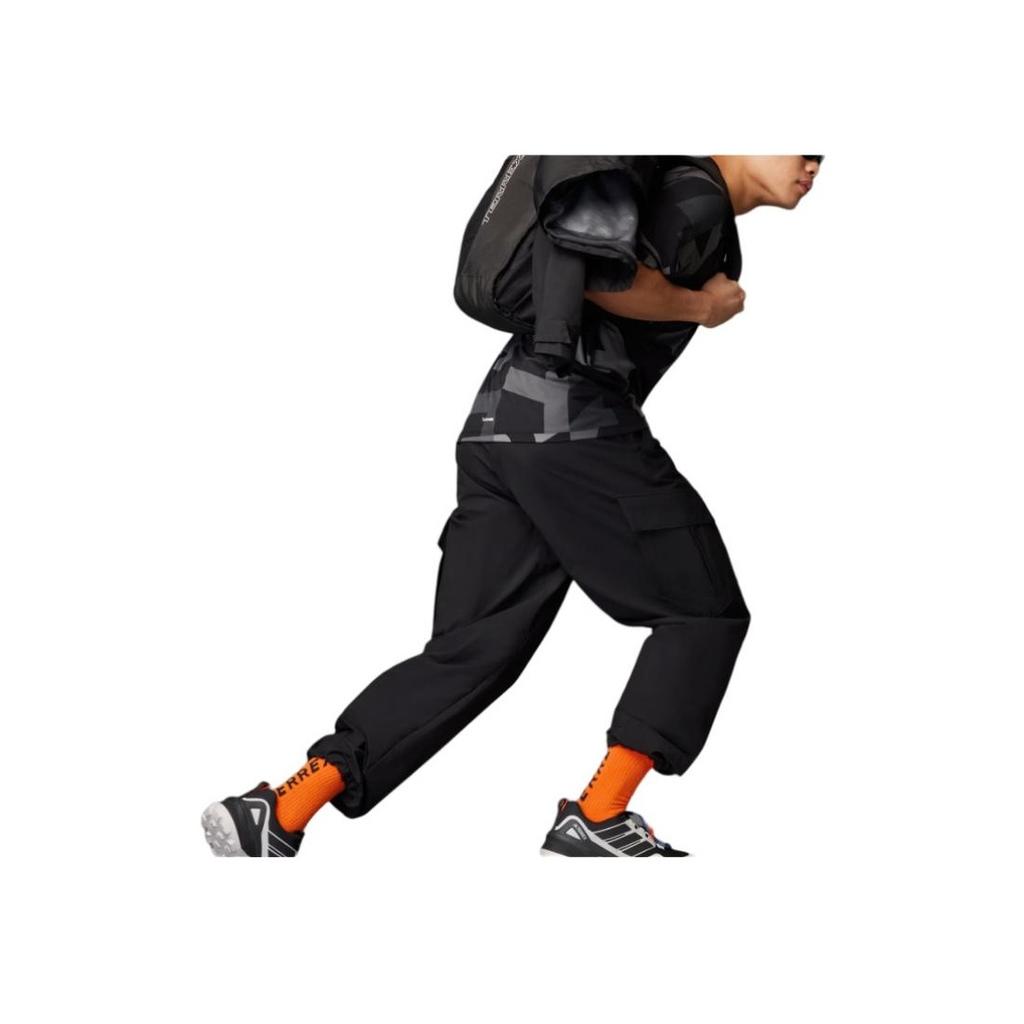 Adidas Logo Embroidered Elastic Cargo Pants Men Pants Black JF3715