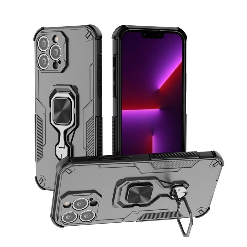 Чехол для телефона iPhone 14 Pro WANLONFENG PC TPU Задняя крышка Подставка с закаленным стеклом