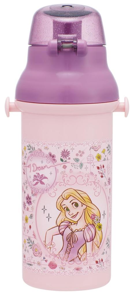 Skater Direct Drinking Water Dishwasher Made in Disney 26 Years Children's Bottle, Plastic, 480ml, One-Push Open/Close, Safe, Japan, Tangled, Old,
