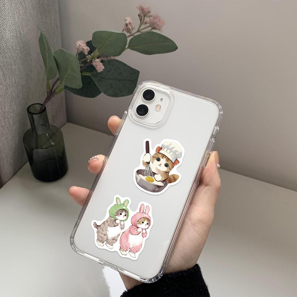 50 ШТ. Милые Креативные Забавные Наклейки с Кошками DIY Ручная Декорация Динамика Багажа Ноутбука Наклейки на Стакан Воды Водонепроницаемые Наклейки