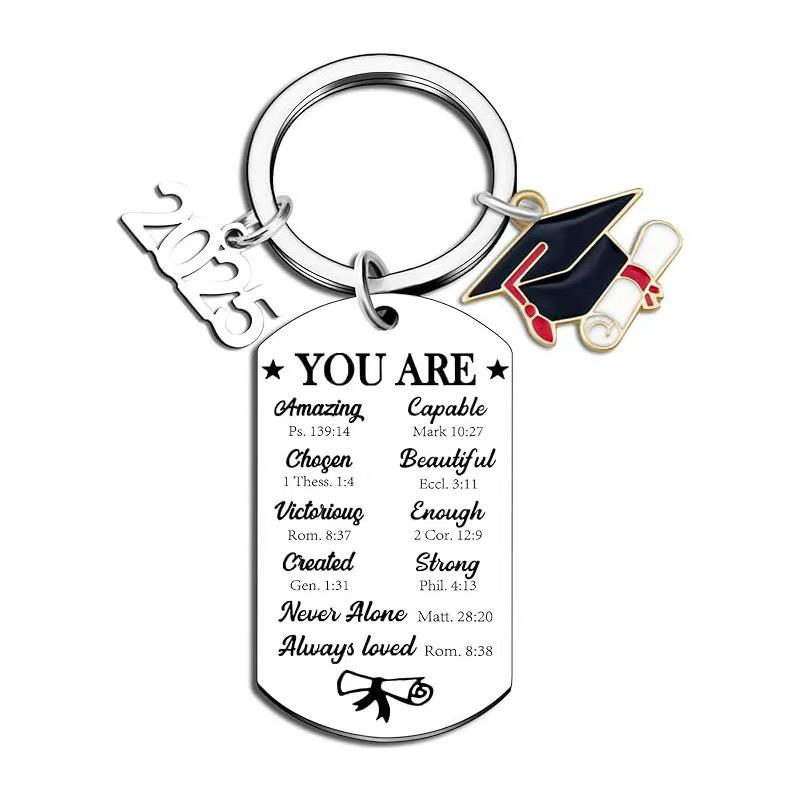 Stainless Steel Keychain for 2025 Graduation - University & High School Senior Gift In European and American Style