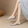 2024 Designer Shallow Mouth Pointed Toe Flat Shoes Women's Comfortable Silver Simple Temperament Soft Sole Shoes Zapatos Mujer