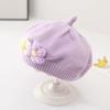 Cute Flower Toddler Beret Hat Comfortable Beanies Cap Fashion Knitted Hats  Autumn Winter