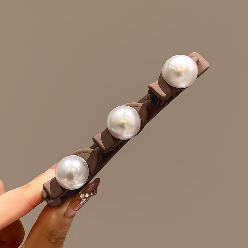 Новые атласные большие банты с жемчугом, акриловые заколки для волос для женщин, корейские модные заколки для волос, усовершенствованные задние заколки-ложки, аксессуары для волос