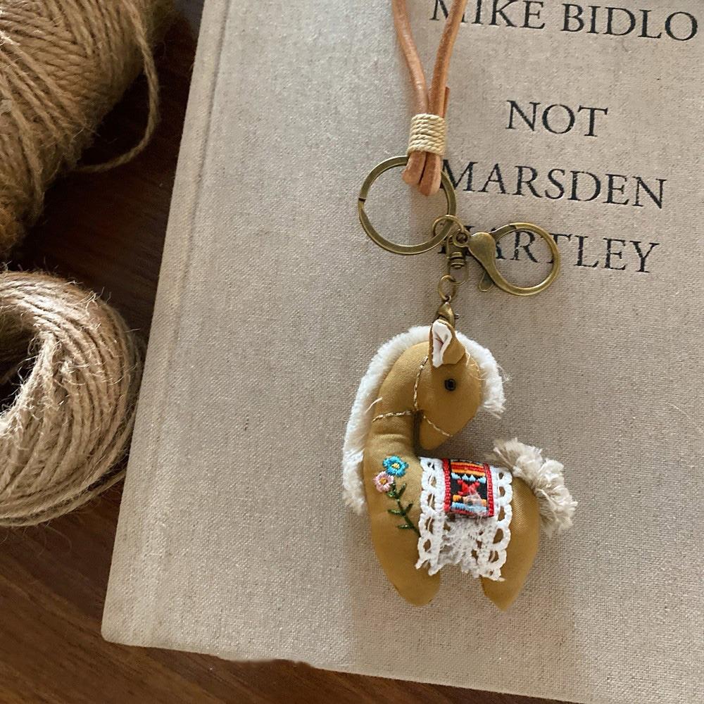 Stuffed Animal Horse Year Key Ring Cute Design Pony Pendant Backpack Decoration