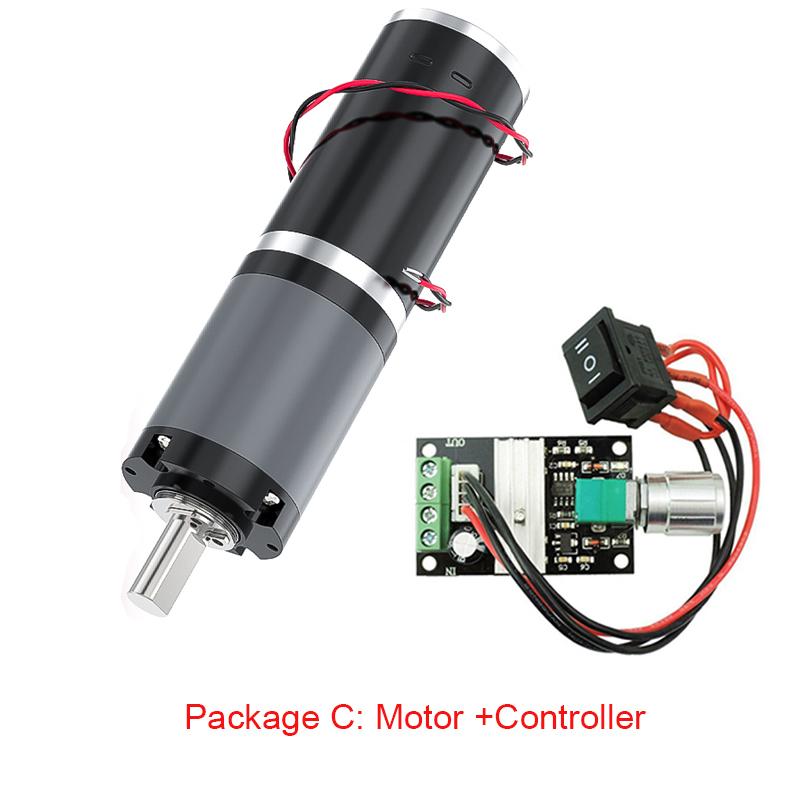32GP-31ZY Planetary Reducer Motor 12V 24V 11RPM-2160RPM 0.5-100Kg.cm Bracket+Controller+Power Supply Reverse Adjustable