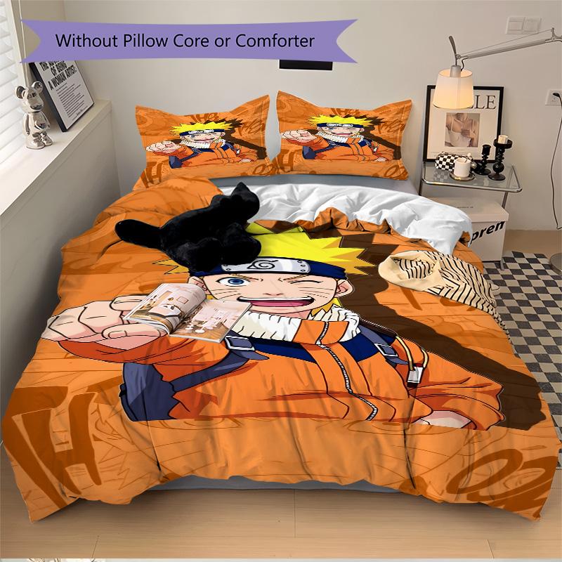 N-Narutos'S Determination Print 3Pcs Bedding Setduvet Cover With 2 Bedropillowcase Home Birthday Gift