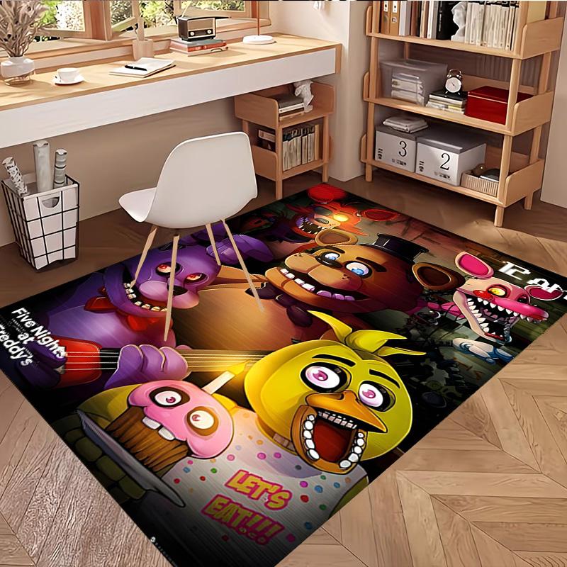 Five Nights at Freddy's Print Rug, Washable Floor Carpet, For Entryway Dorm Laundry Room Office Study, Home Decor Birthday Christmas Gift