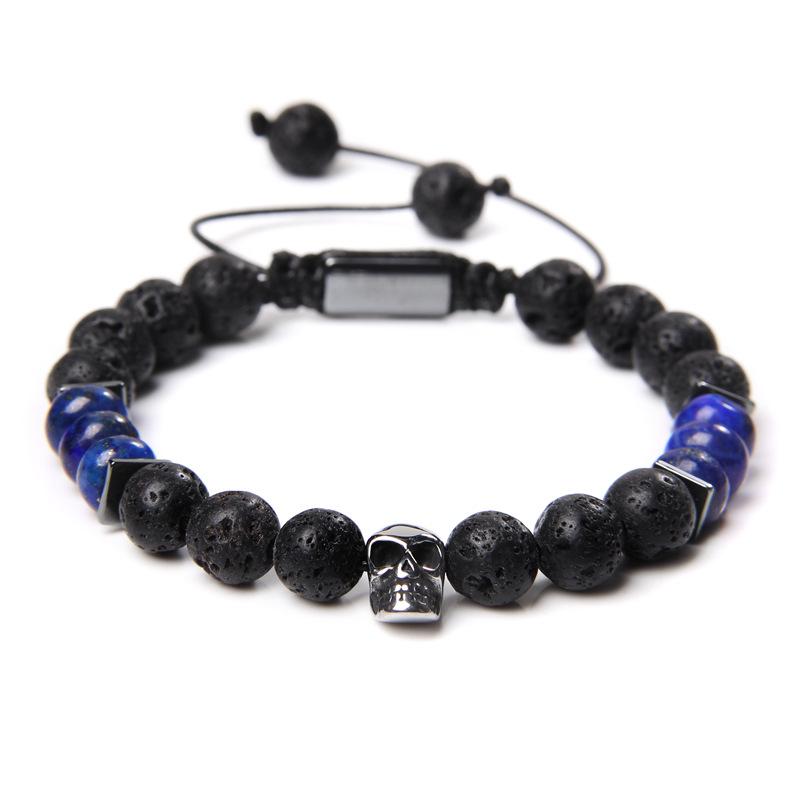 JYL TS Bracelet Men's Skull  Braided Minimalist Attracts Courage & Positive Vibe