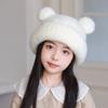 Warm Lining Scarf Mask Integrated Hat Bear Kids Balaclava Hat  Autumn and Winter
