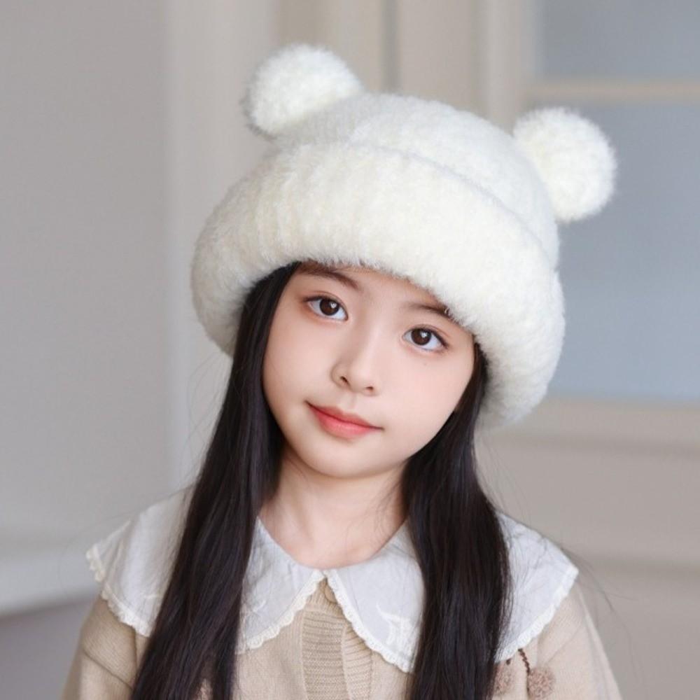 Warm Lining Scarf Mask Integrated Hat Bear Kids Balaclava Hat Autumn and Winter