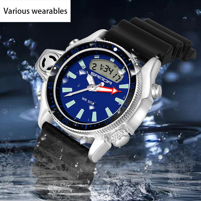 Новые спортивные часы с большим циферблатом, многофункциональные водонепроницаемые часы для мужчин и женщин, студенческие часы