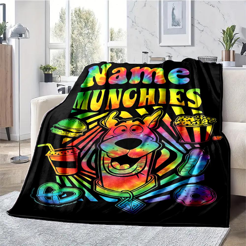 Custom Name Scooby-Doo Theme Printed Blanket - Perfect for Couch, Bed, Travel & Outdoor Use | Machine Washable, Cozy & Durable.