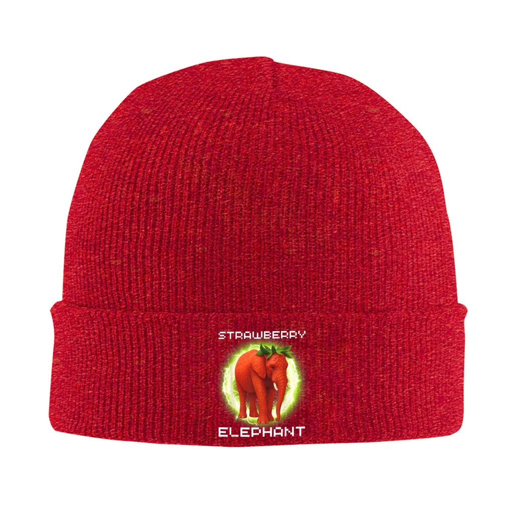 Italian Strawberry Elephant Meme Beanie Hats  Bonnet Hats Adult Unisex Vintage Kpop Knitted Hat Autumn Winter Elastic Caps