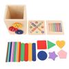 Wooden Shape Sorter Toy Early Learning Educational Color Shape Matching Cube for Toddlers