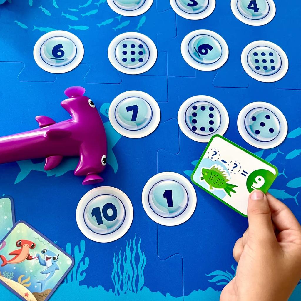 Learning Resources Hammerhead Shark Number Hunt Calculation Game, Math Game, Addition and Subtraction, 95658, Authentic