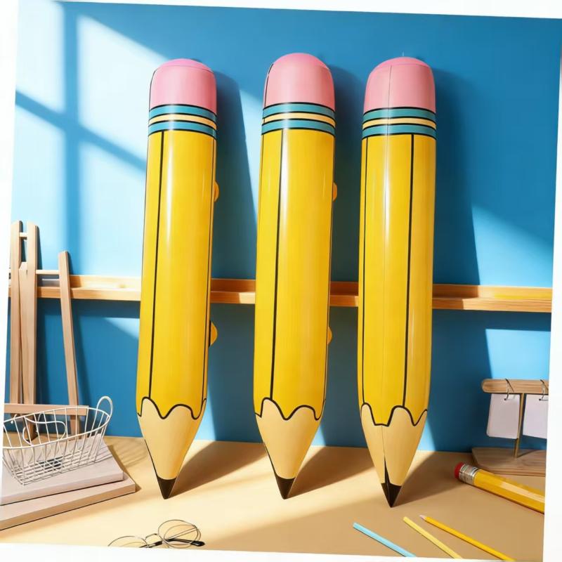 Giant Inflatable Pencil Toy Large Pvc Simulation Pencil Inflatable Stick Prop Blow Up Toy For Kids Party Game Photo Booth Decor