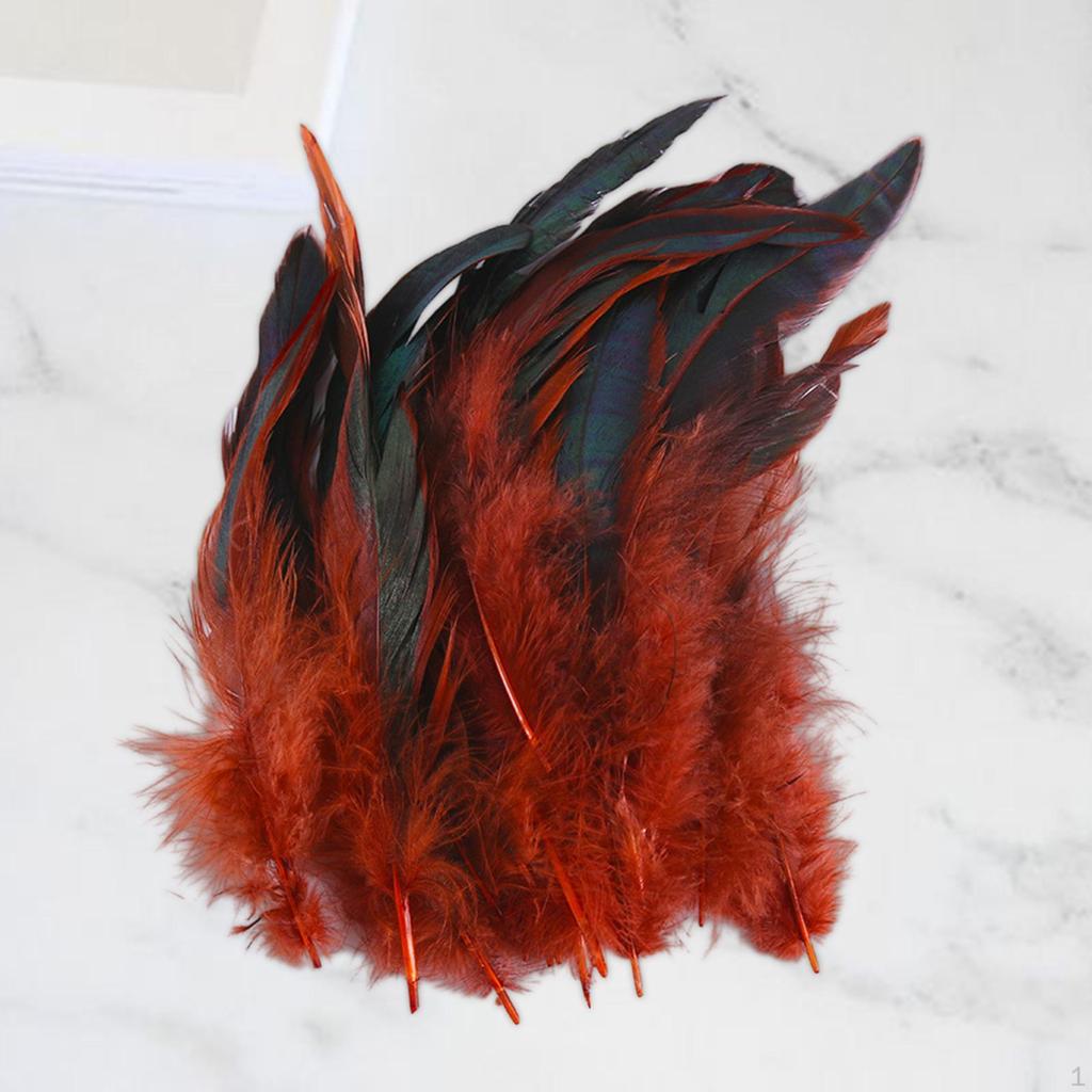 50 Pieces Feathers for Crafts Chicken Feather Decorations Handicraft Accessories Wedding Hats