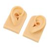 1 Pair Silicone Ear Model Light Skin Color Piercing Practice 3D Ear Model for Acupuncture Training