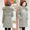 White Duck Down Down Jacket Women's Winter Mid-Length New Fashion Real Big Fur Collar Mother's Jacket