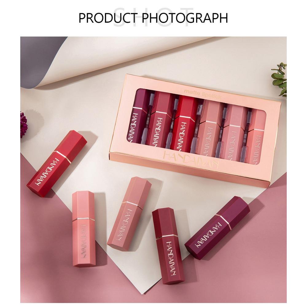 HANDAIYAN 6 Matte Fog Noodle Lipstick Red Lipstick Set