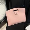 Office Worker Handbag Book Bag Portable Large Capacity Simple Korean Version Commuter Bag Women 2025 Solid Color Women's Bag Tide