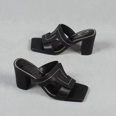 Летние женские мюли 2024 года, новая мода, квадратный носок, толстый каблук, женские тапочки, вечерние, свадебные, женские туфли на высоком каблуке, женские туфли-лодочки