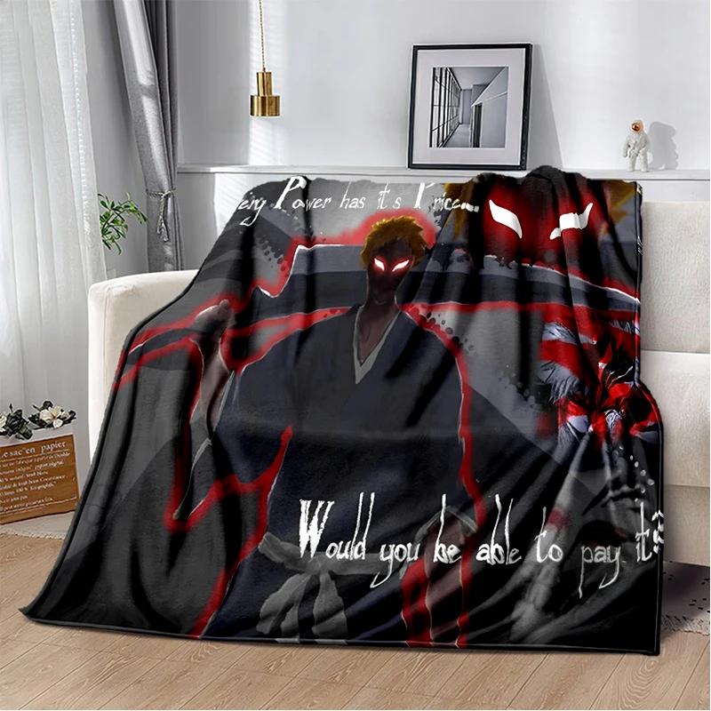 2025 New Style Bleach Kurosaki Ichigo Anime Cartoon Soft Flannel Blankets,Throw Blanket Comfortable for Beds Sofa Home Bedroom