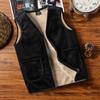 Lamb Wool Thermal Vest Large Size Vest V-neck Men's Jacket Vest Men's Autumn and Winter Men's Velvet Vest
