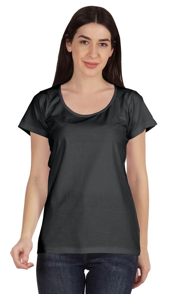 Inkmeso Scoop Neck Basic Tee Casual Short Sleeve Cotton Plain Tshirt Top